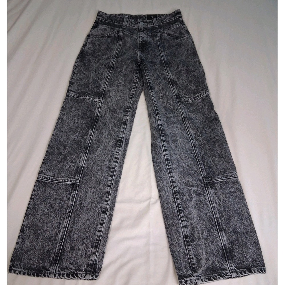 Adriano Goldschmied Womans 25 Tomas X High Rise Baggy Straight Jeans Stone Wash‎